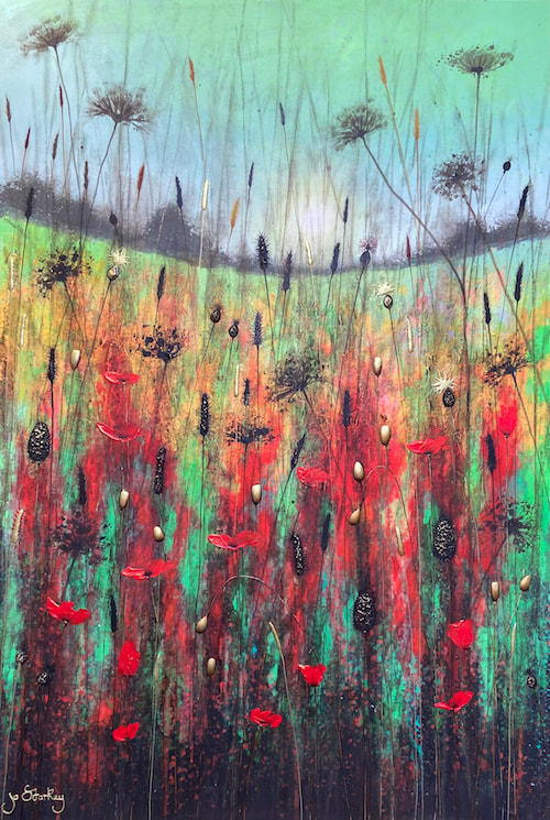 Cow parsley and poppy landscape