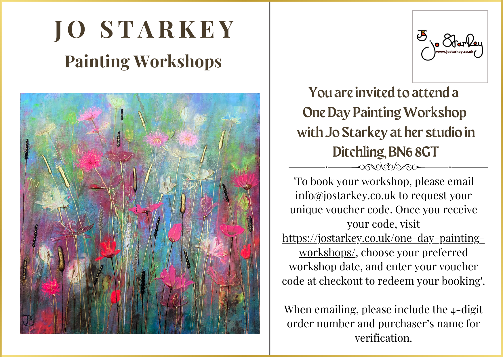 Abstract Floral ONE Day Workshop Voucher - Image 3